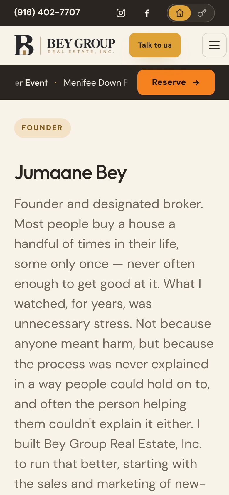 Bey Group Real Estate, Inc. founder page