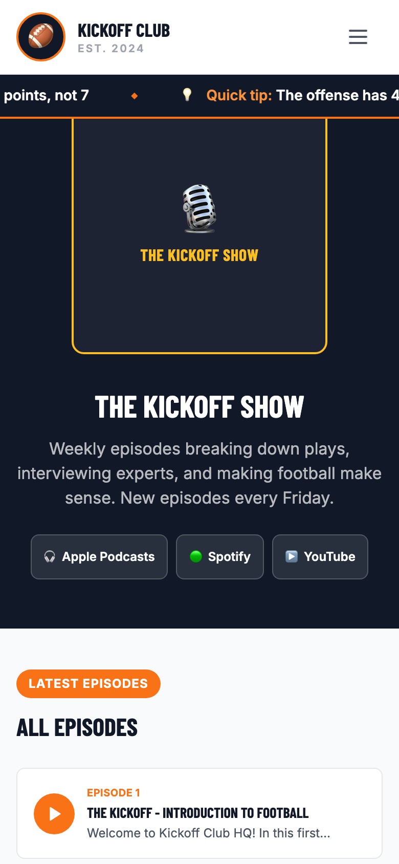 Kickoff Club podcast